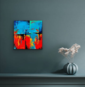 “Intentional flow” 14x14 Acrylic stretched canvas