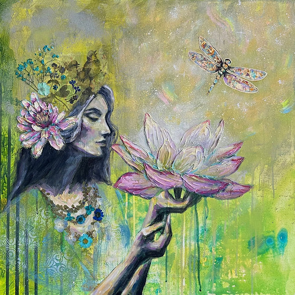 "Harmonic Unfolding" Original Mixed Media Painting 24x24 Canvas
