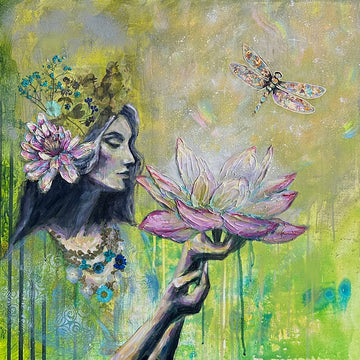 "Harmonic Unfolding" Original Mixed Media Painting 24x24 Canvas