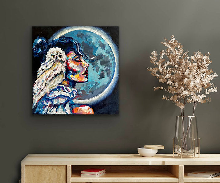 "Blue Moon" Original 12x12 Painting on Canvas