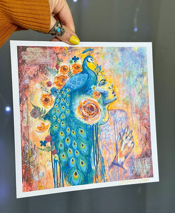"Plumed Spirit" Signed Mini Print 8x8