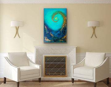 "Through the Surface" 24x36 Acrylic Stretched Canvas