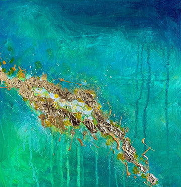 "Ambient Gold" 12x12 Original Acrylic Painting On Canvas