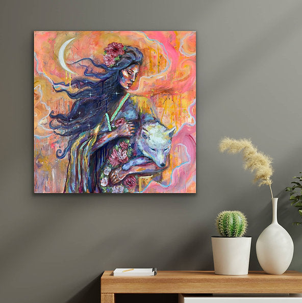 "Lone Wolf" Original 24x24 Painting On Canvas