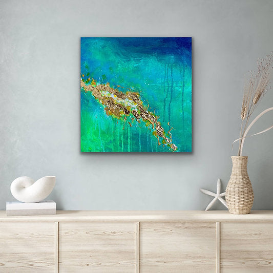 "Ambient Gold" 12x12 Original Acrylic Painting On Canvas