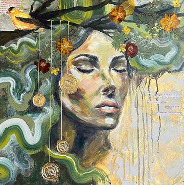 "Perspicacity" Original Mixed Media Painting On 20x20 Canvas