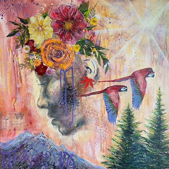 "Safe Passage" Original 24x24 Mixed Media On Canvas