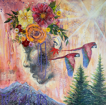 "Safe Passage" Original 24x24 Mixed Media On Canvas