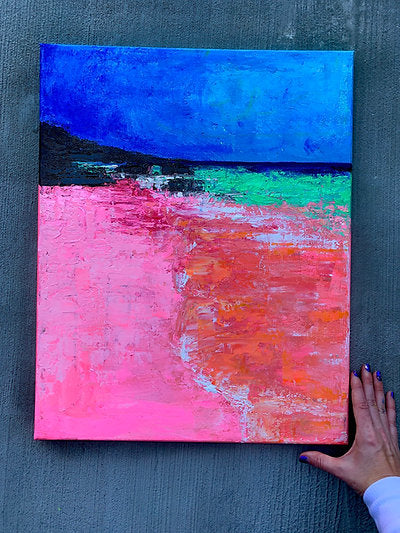 "Mindful Shores" 16x20 Acrylic Stretched Canvas