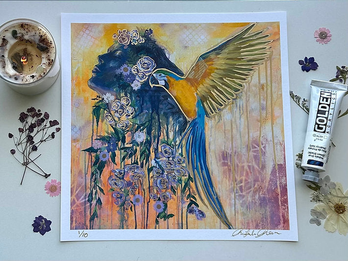 "Liberated" Hand Embellished Fine Art Print 12x12