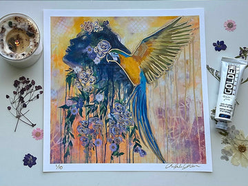 "Liberated" Hand Embellished Fine Art Print 12x12