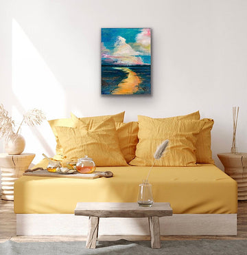 "The Golden Road" 18x24 Acrylic Stretched Canvas