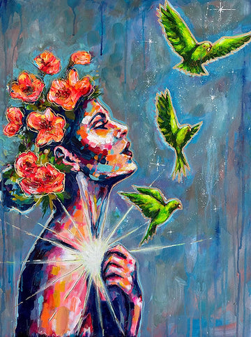 "Inner Light" Original Painting On 18x24 Canvas